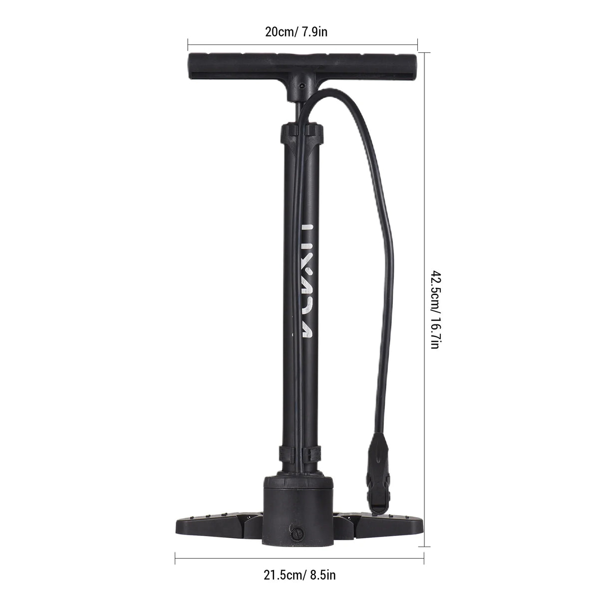 Bike Floor Pump with Pressure Gauge 230PSI, Folding Pedal, Presta/Schrader Valve A4165