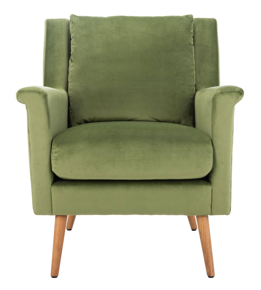 Olive Velvet Arm Chair U3539