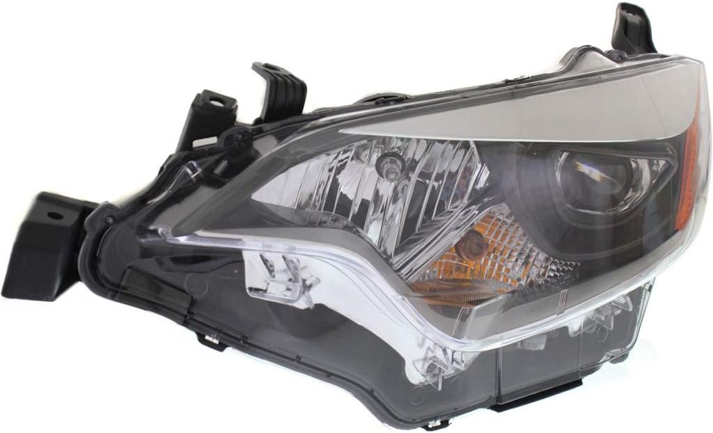 Headlight Assembly for Toyota Corolla 2014 2015 2016 Passenger Side Black Housing A7702