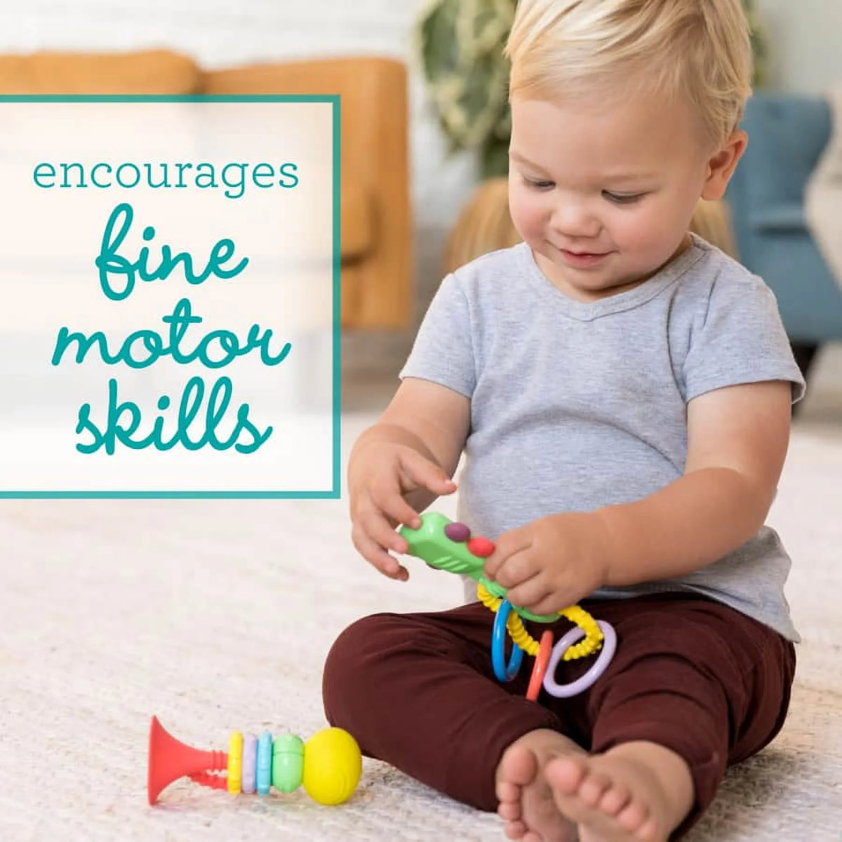 4-Piece Multicolor Teether and Rattle Set X57713