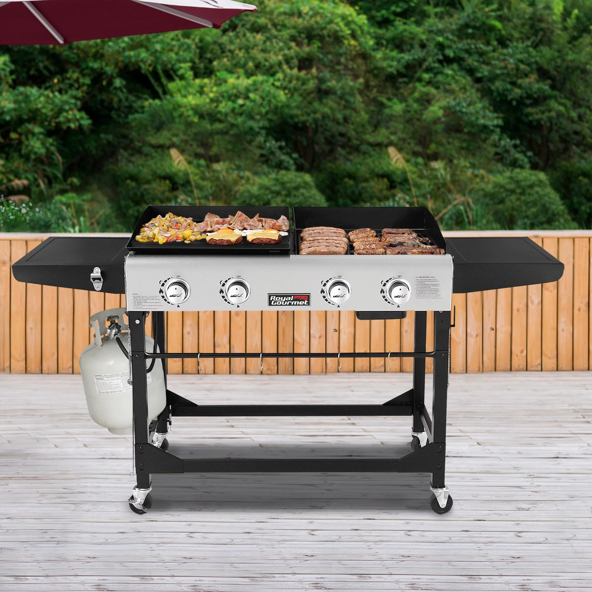 4-Burner Gas Grill and Griddle with Cover Z7203