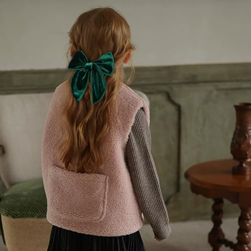 Red Velvet Ribbon Hair Bows 6PCS 3 Styles Y183