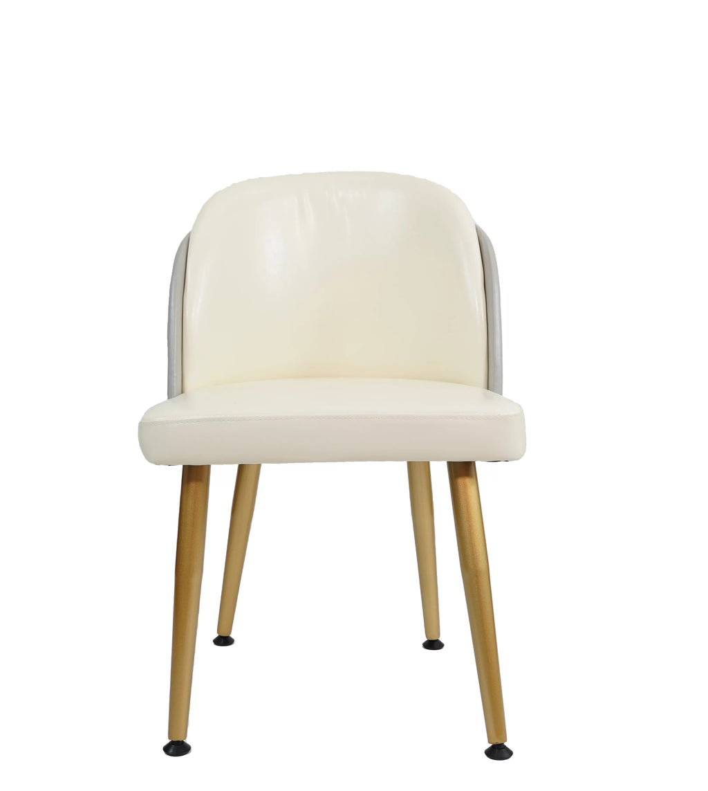 Set of 4 Leather Dining Chairs Metal Legs J506