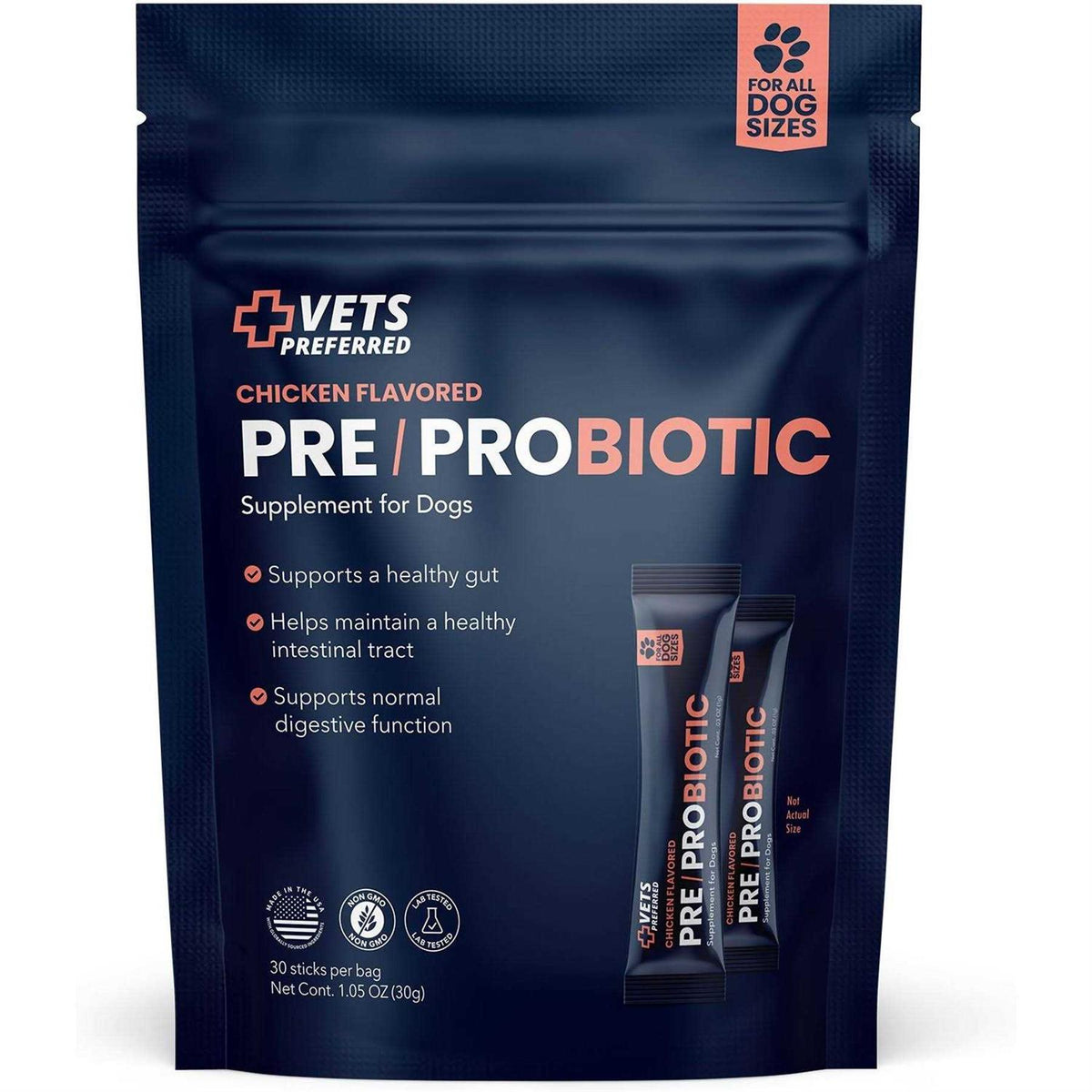 Chicken Flavored Pre-Probiotic Powder Supplement for Dogs 30 Sticks G317