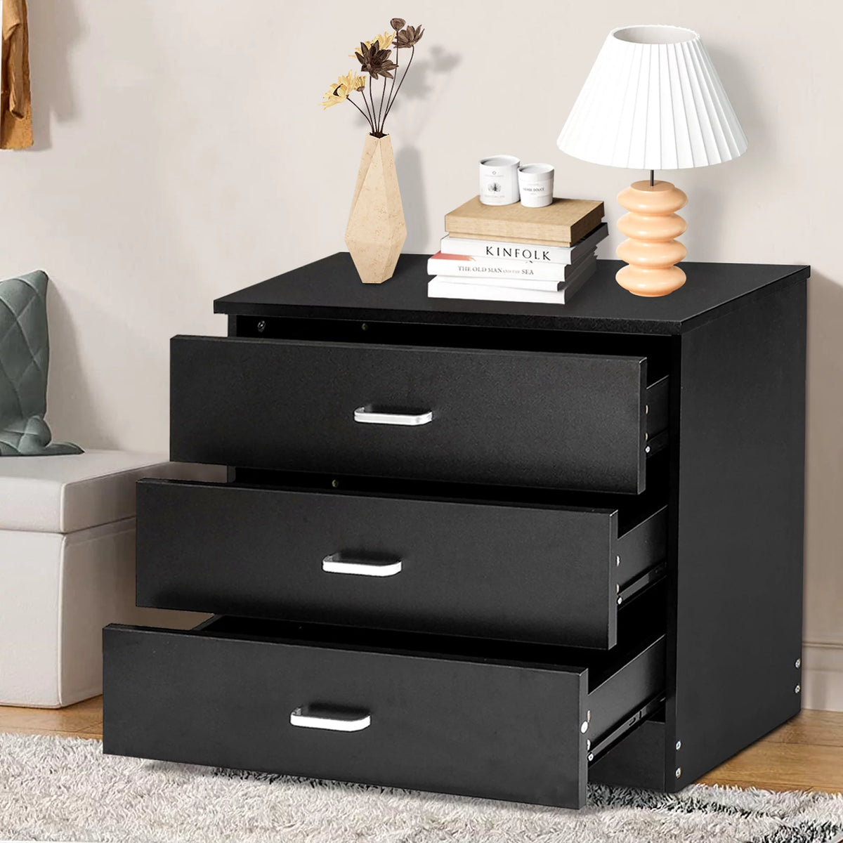 Black 4 Drawer Dresser A546