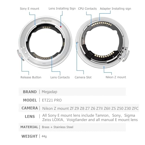Autofocus Lens Adapter Built-in Electronic Aperture for Sony FE Lens Z9061