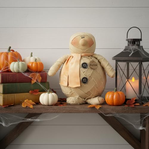 7" x 7" Rustic Fabric Halloween Shelf Sitter Y986