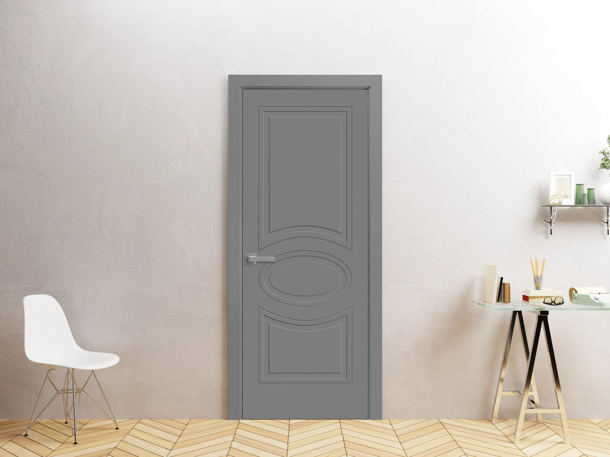 French Door 18" x 80" Painted Grey Single Panel B92108