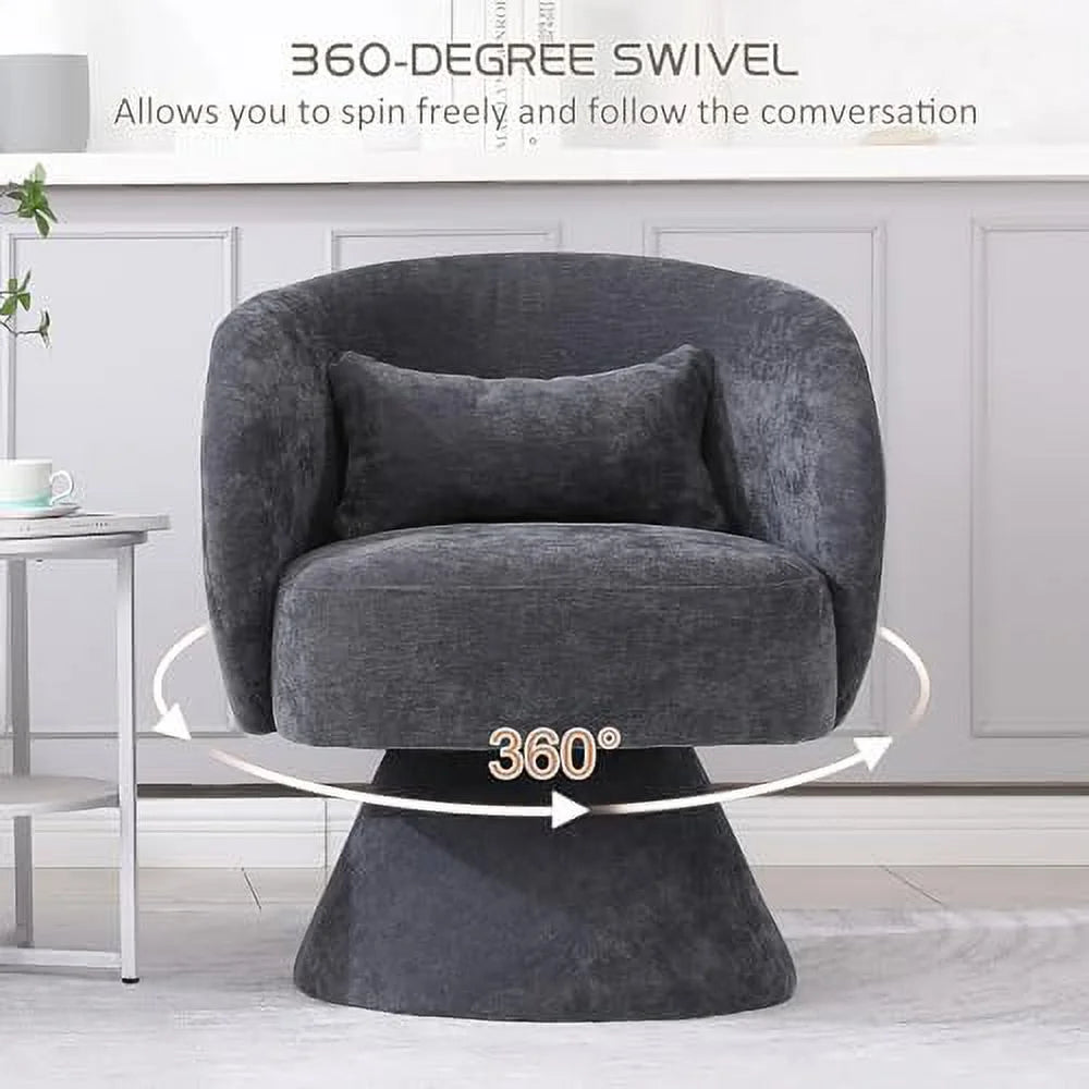 Linen Upholstered Swivel Accent Chair Set of 2 E445527